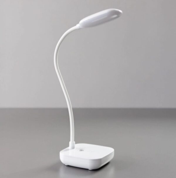 Lampe De Bureau Flexible - Support Téléphone - Chargement USB - 3 Modes D'éclairage - Bouton Tactile - Blanc – Image 19
