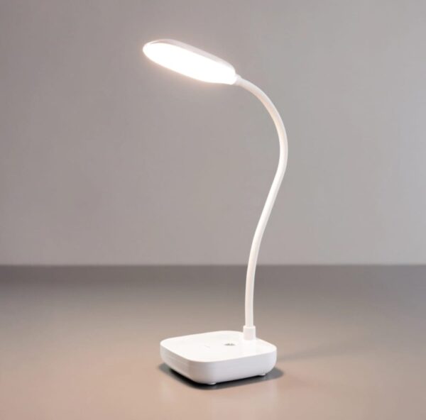 Lampe De Bureau Flexible - Support Téléphone - Chargement USB - 3 Modes D'éclairage - Bouton Tactile - Blanc – Image 16