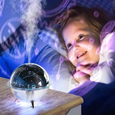 Lumière D'astronomie Spatiale - Humidificateur D'air - Lumière Ambiance Colorée - Aquarelle - Projection D'étoiles - USB