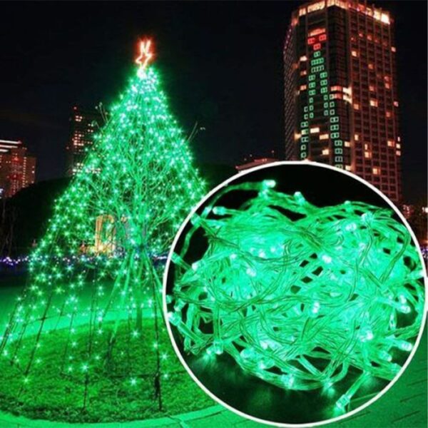Guirlande De Fête Lumineuse Décorative - Étanche - 8 Modes - 100 LED - Double Fiche - Vert
