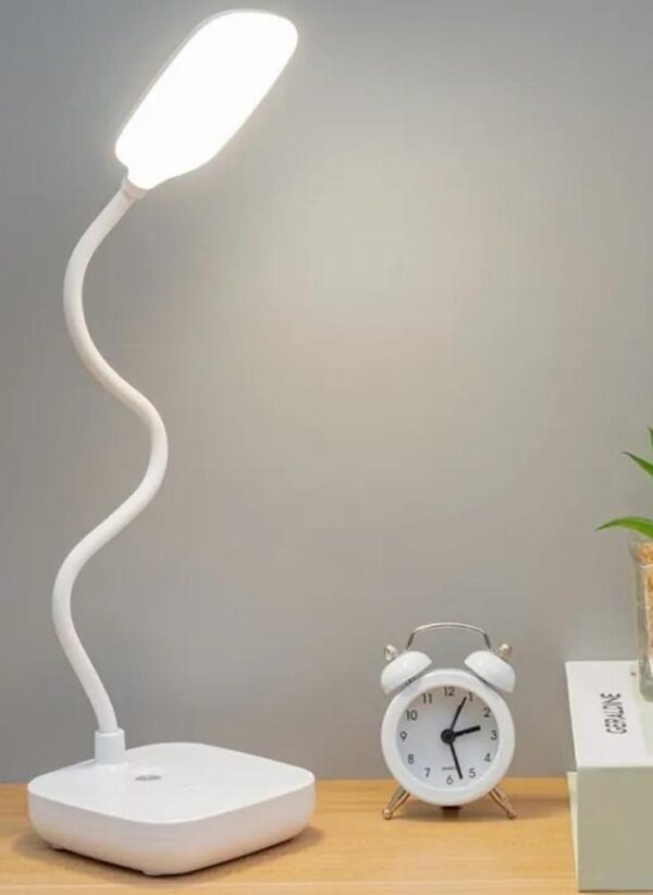 Lampe De Bureau Flexible - Support Téléphone - Chargement USB - 3 Modes D'éclairage - Bouton Tactile - Blanc – Image 13