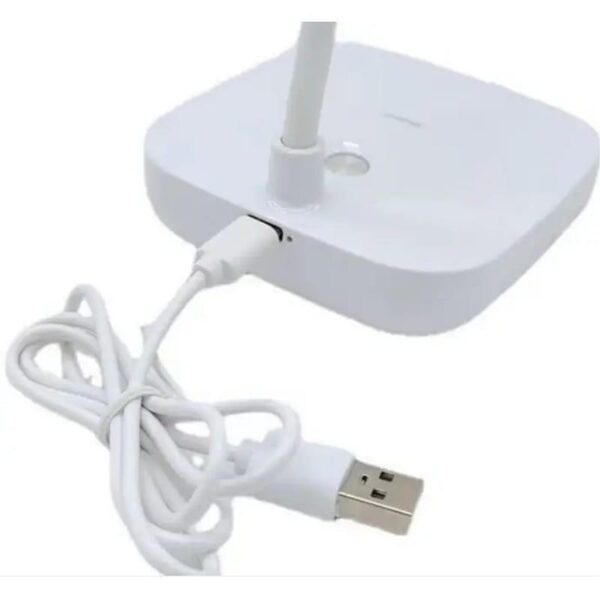 Lampe De Bureau Flexible - Support Téléphone - Chargement USB - 3 Modes D'éclairage - Bouton Tactile - Blanc – Image 10
