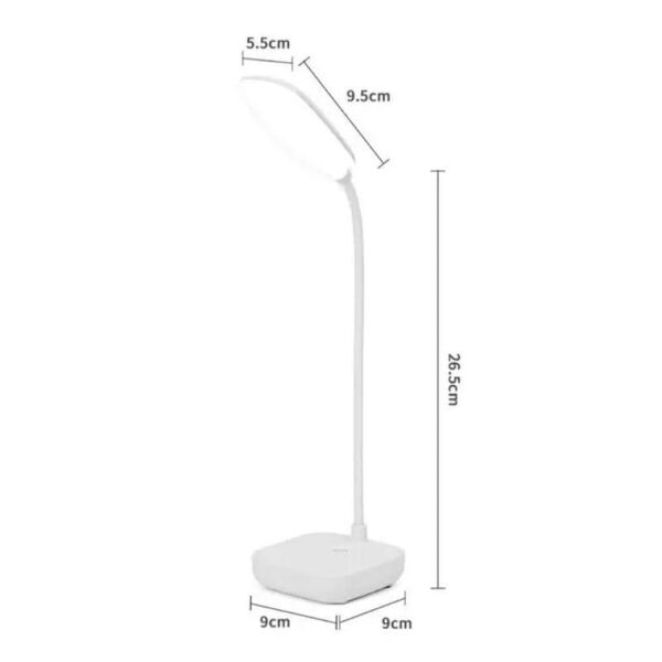 Lampe De Bureau Flexible - Support Téléphone - Chargement USB - 3 Modes D'éclairage - Bouton Tactile - Blanc – Image 14