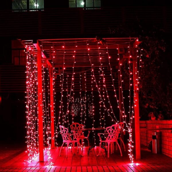 Guirlande De Fête Lumineuse Décorative - Étanche - 8 Modes - 100 LED - Double Fiche - Rouge – Image 3