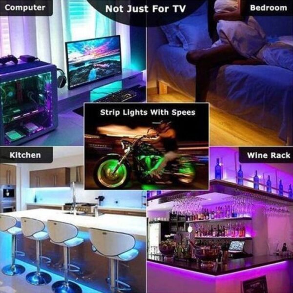 Pack de 3 Kit Ruban LED RGB - Étanche - 16 Couleurs - 4 Modes - 15 Mètres - Télécommande – Image 4