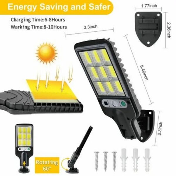 Pack De 4 Lampadaires Solaire Exterieur - Detecteur De Mouvement - 3 Modes - Étanche - SENSOR STREET LAMP – Image 4