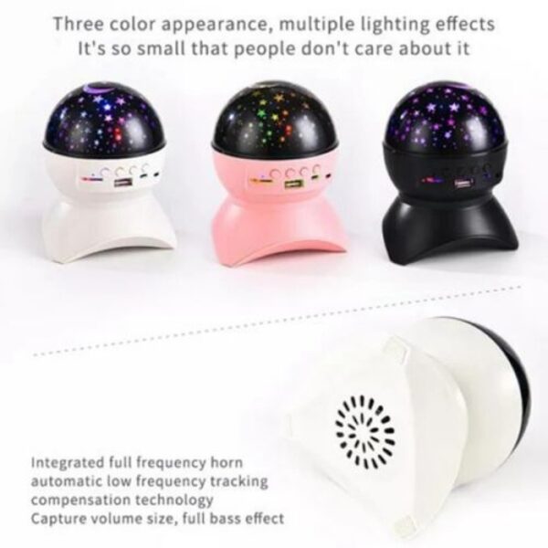 Lampe de Projection de Ciel Étoilé Bluetooth - Speaker - USB - Carte Mémoire - Musique - Noir – Image 8