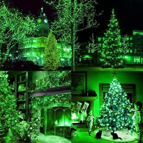 Guirlande De Fête Lumineuse Décorative - Étanche - 8 Modes - 100 LED - Double Fiche - Vert – Image 3