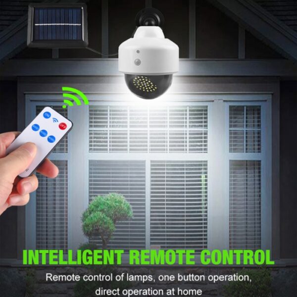 Pack DE 4 Lampes Solaire avec Détecteur De Mouvement Forme Caméra Surveillance Avec Télécommande – Image 7
