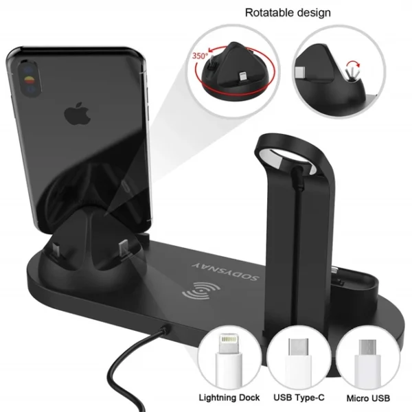 Chargeur Rapide - Compatible Iphone & Android - Multifonction - Noir – Image 4