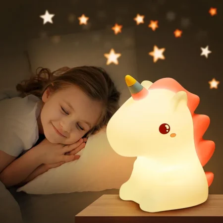 Veilleuse LED - Licorne en Silicone - Tactile - Changement De Couleur - Rechargeable