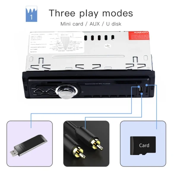 Autoradio FM - Bluetooth MP3 - Lecteur Audio Stéréo - DIN Pour Téléphone Portable - Télécommande – Image 8