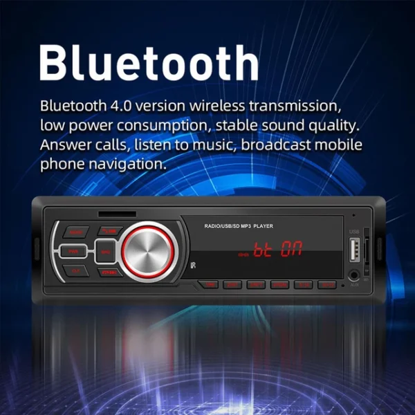 Autoradio FM - Bluetooth MP3 - Lecteur Audio Stéréo - DIN Pour Téléphone Portable - Télécommande – Image 3
