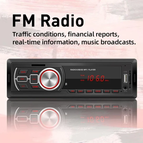Autoradio FM - Bluetooth MP3 - Lecteur Audio Stéréo - DIN Pour Téléphone Portable - Télécommande – Image 4