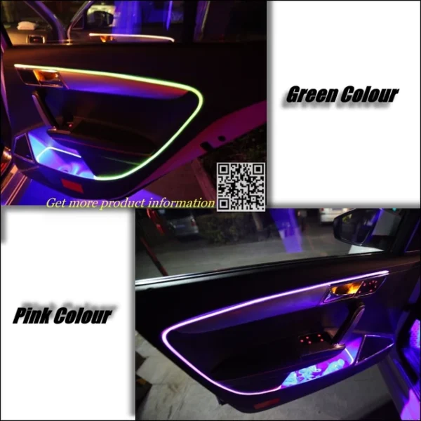 Éclairage Intérieur De Voiture - Multicouleur RGB - Ruban à Fibre Optique - Éclairage Du Panneau De Porte - Télécommande – Image 5