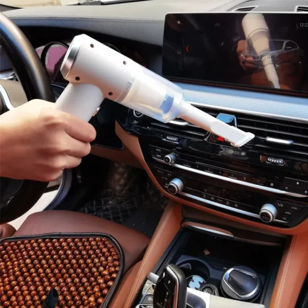 Aspirateur Portable - Avec Pistolet Rechargeable - Pour Animaux -  Voitures - et Maison - Blanc