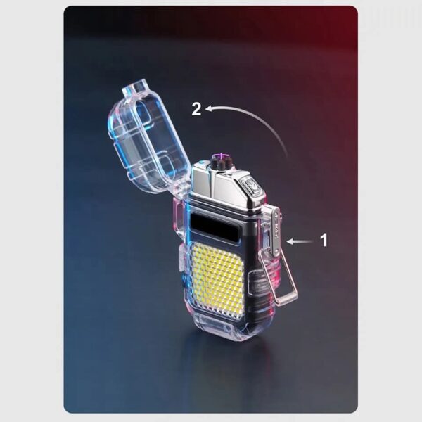 Mini Briquet Électrique - Rechargeable - Étanche - Lampe Torche Led - Montre - Support Porte-Clés – Image 13