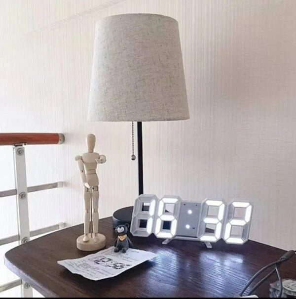 Horloge Digital Led 3D - Affichage 24 et 12 Heures - Alarme Snooze - Température – Image 6