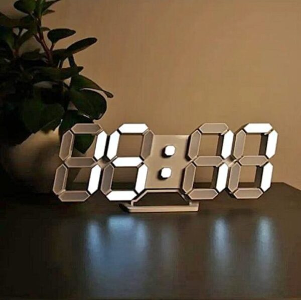 Horloge Digital Led 3D - Affichage 24 et 12 Heures - Alarme Snooze - Température – Image 3