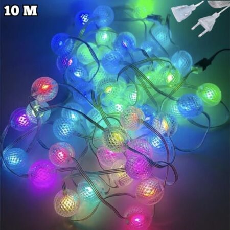 Guirlande lumineuse Boules D'ananas - Multicoleurs - 8 Modes - Étanche - 10 M - 100 Led - 220 V - Double Fiche