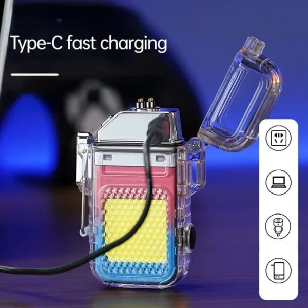 Mini Briquet Électrique - Rechargeable - Étanche - Lampe Torche Led - Montre - Support Porte-Clés – Image 2