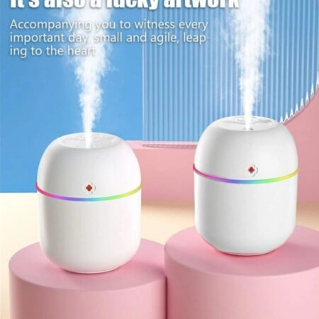 Petit Humidificateur D'air - Maison Et Voiture - Diffuseur D'huiles Aromatiques Àultrasons - Brume Muette - Blanc