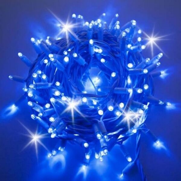Guirlande De Fête Lumineuse Décorative - Étanche - 8 Modes - 100 LED - Double Fiche - Bleu – Image 2