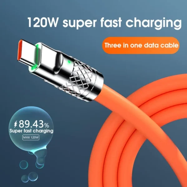 Câble De Chargement USB - Multi 3 en 1 - Micro USB/Type-C/Iphone Android - Charge Rapide - Câble De Données Du Chargeur De Téléphone - Longueur 1,2 Mètres – Image 6