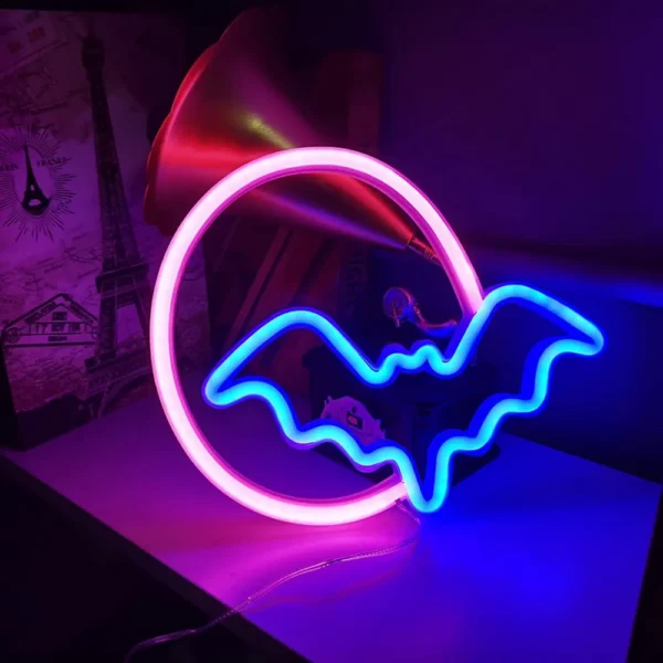 Enseigne Lumineuse Led En Néon (La chauve-souris) - USB - Décoration