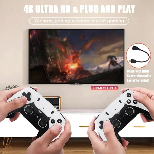 Console De Jeu Rétro Android 13.0 - X3 Game Stick 4K – Plus de 20 000 jeux - Décodeur d'images - Wi-Fi - 2 Manette - Télécommande – Image 9