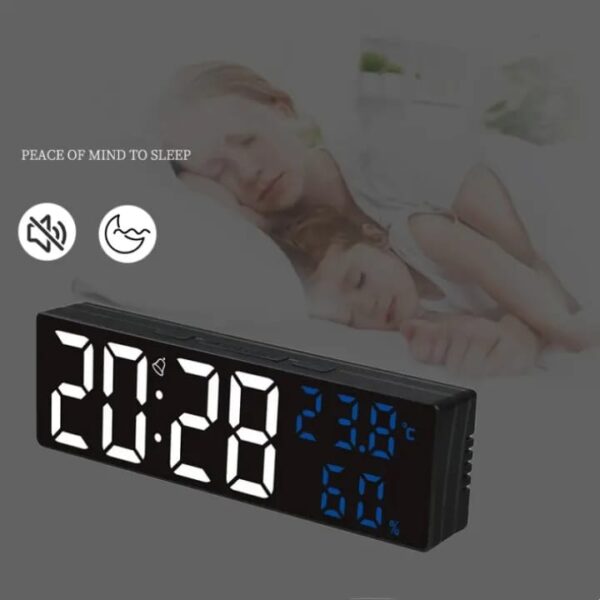 Horloge Réveil Numérique - Afficher la Température et L'humidité - LED Blanc Bleu - Électronique