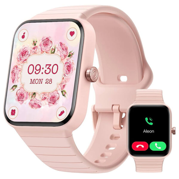 Pack De 1 Magnifique Montre Électronique Intelligente Rose Avec Ceinture Supplémentaire – + 1 Montre Moderne à Bracelet en Acier à Quartz + coliet/Bague/Bracelet/Boucle d'oreilles – Image 4