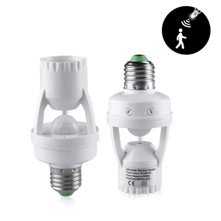 Support Ampoule à Vis - LED - Détecteur de Mouvement Infrarouge