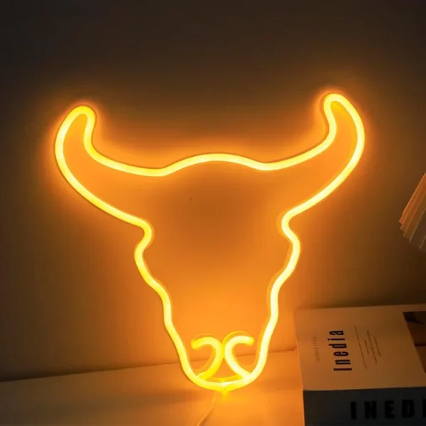 Enseigne Lumineuse Led En Néon (taureau)  - USB - Décoration - Jaune – Image 7