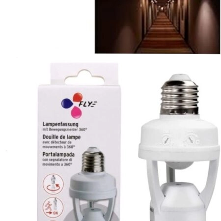 Support Ampoule à Vis - LED - Détecteur de Mouvement Infrarouge