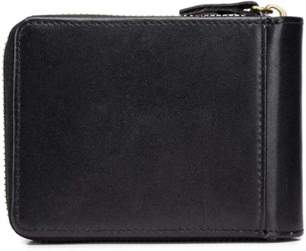 Portefeuille Classique en Cuir PU Pour Homme – Moraillon Court et Fermeture Éclair – Haute Qualité et Multi-Poches - Noir – Image 6