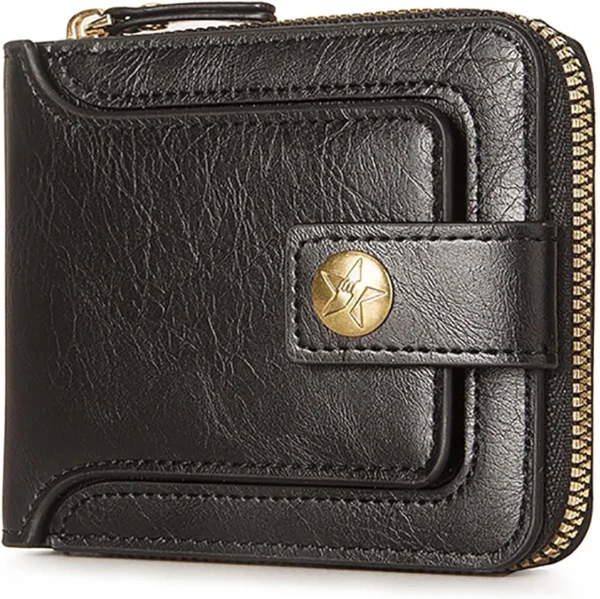 Portefeuille Classique en Cuir PU Pour Homme – Moraillon Court et Fermeture Éclair – Haute Qualité et Multi-Poches - Noir – Image 7