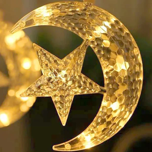 Guirlande Lumineuse Étoiles et Lune - LED - 3.5 M - Fenêtre - 8 Modes D'éclairage – Image 5
