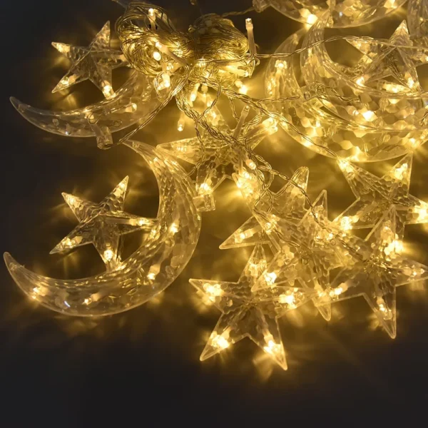 Guirlande Lumineuse Étoiles et Lune - LED - 3.5 M - Fenêtre - 8 Modes D'éclairage – Image 7