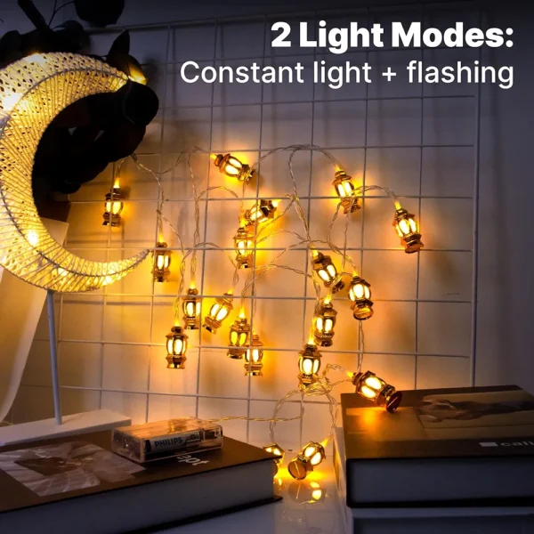 Guirlande lumineuse Led en Plastique pour Décoration du Ramadan et De L’Aïd – 20 LED - 3M – Deux Modes D’éclairage – Image 3
