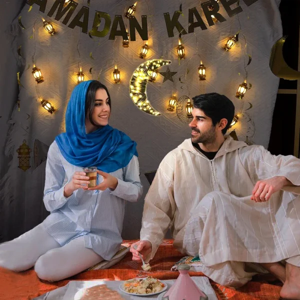 Guirlande lumineuse Led en Plastique pour Décoration du Ramadan et De L’Aïd – 20 LED - 3M – Deux Modes D’éclairage – Image 4