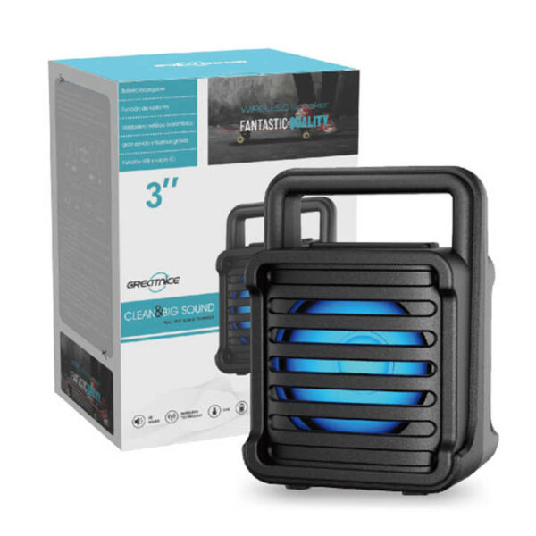 Haut parleur Bluetooth Portable 4 en 1 - LED - Rechargeable Avec USB - Design Moderne - Radio - Carte MicroSD et Connexion Auxiliaire - Son Puissant – Image 2