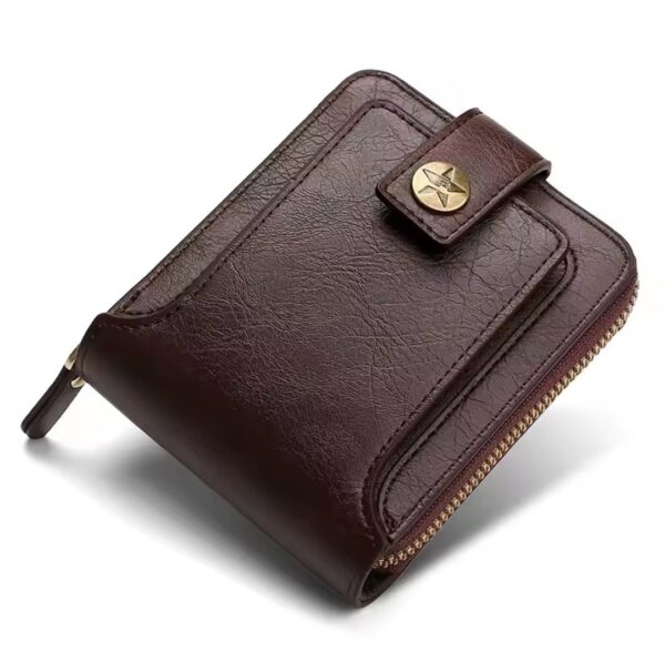 Portefeuille Classique en Cuir PU - Haute Qualité – Moraillon Court et Fermeture Éclair - Multi-Poches – Image 14