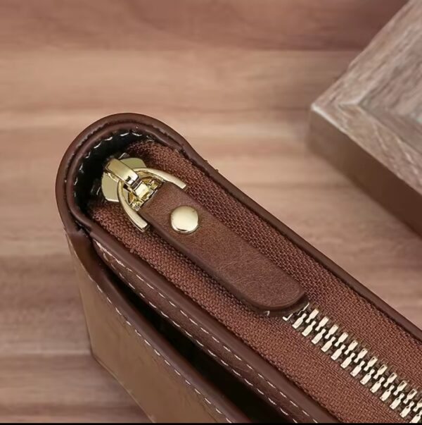 Portefeuille Classique en Cuir PU - Haute Qualité – Moraillon Court et Fermeture Éclair - Multi-Poches – Image 7