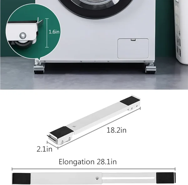 Base De Machine à Laver Mobile - Tambour Rétractable - Support De Réfrigérateur - Chariot Mobile Pour Machine à laver Réfrigérateur Sèche-linge et Lave-vaisselle – Image 9