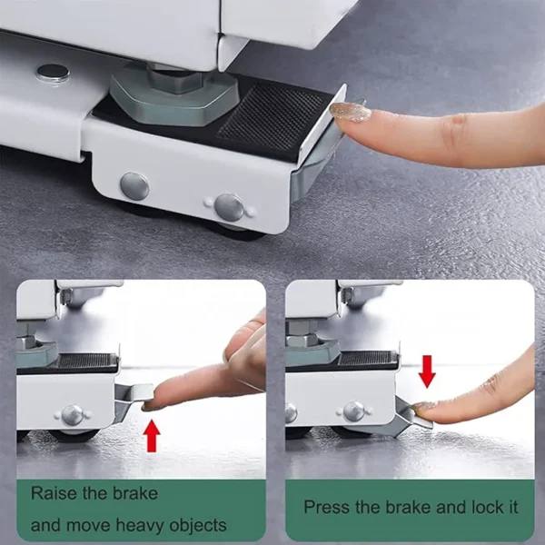 Base De Machine à Laver Mobile - Tambour Rétractable - Support De Réfrigérateur - Chariot Mobile Pour Machine à laver Réfrigérateur Sèche-linge et Lave-vaisselle – Image 10