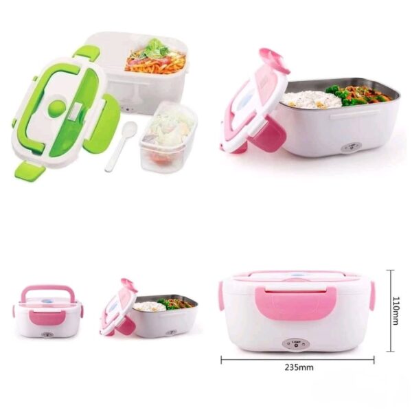 Boîte à Lunch Électrique - Chauffe-Plats Portable Pour La Maison - Boîte à Lunch Électrique 110 V - Cuillère et 2 Compartiments – Image 2