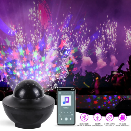 Projecteur LED Ciel Étoilé - Bluetooth - USB - Music - 10 Modes - Télécommande