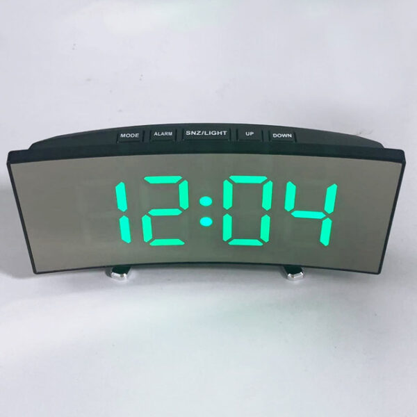 Horloge Numérique Incurvée - Électronique - Rétroéclairage - 3 Niveaux De Luminosité - Affichage De La Température et De L'humidité – Image 3