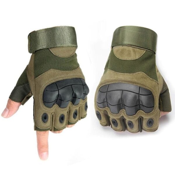 Gants Tactiques Demi-Doigt De Haute Qualité - Multifonctions - Vert
